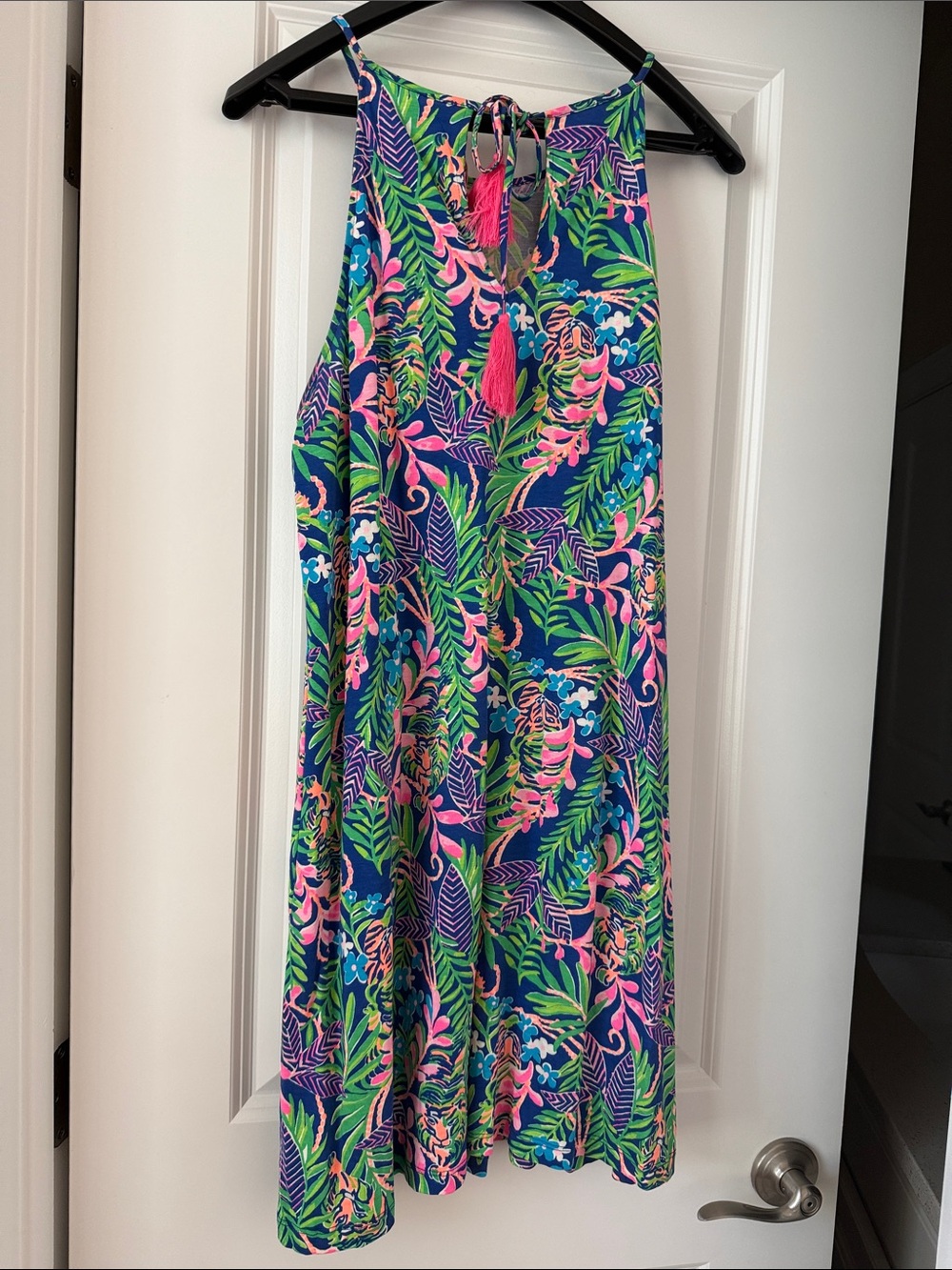 Lilly Pulitzer Tropical Print Shift Dress in Navy, Green & Pink - Picture 5 of 5